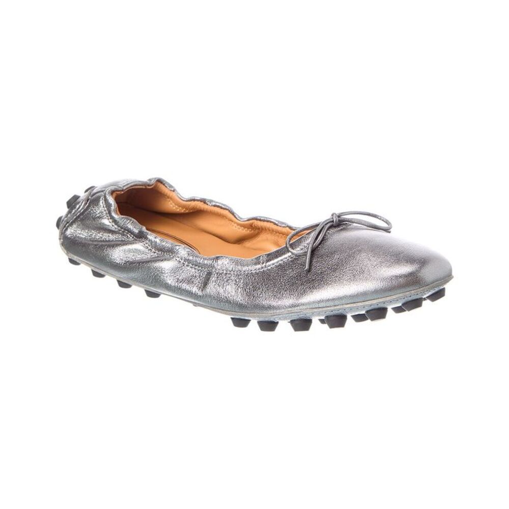 Tod’S Leather Ballet Flat, Silver